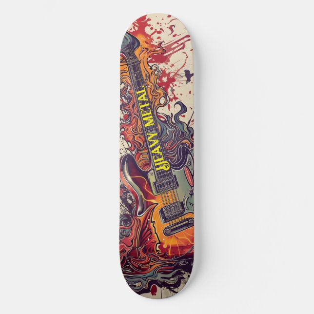 Heavy Metal E-Gitarre Skateboard (Vorderseite)