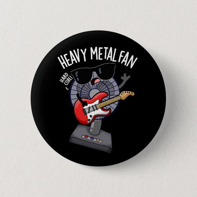 Heavy Metal Fan Funny Music Pub Dark BG Button (Vorderseite)