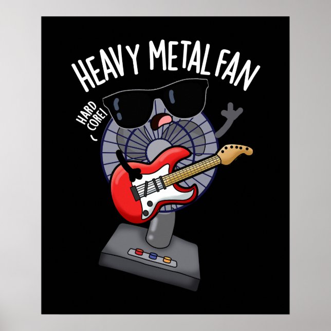 Heavy Metal Fan Funny Music Pub Dark BG Poster (Vorne)