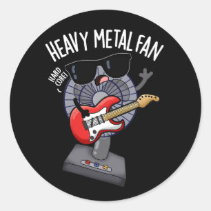 Heavy Metal Fan Funny Music Pub Dark BG Runder Aufkleber