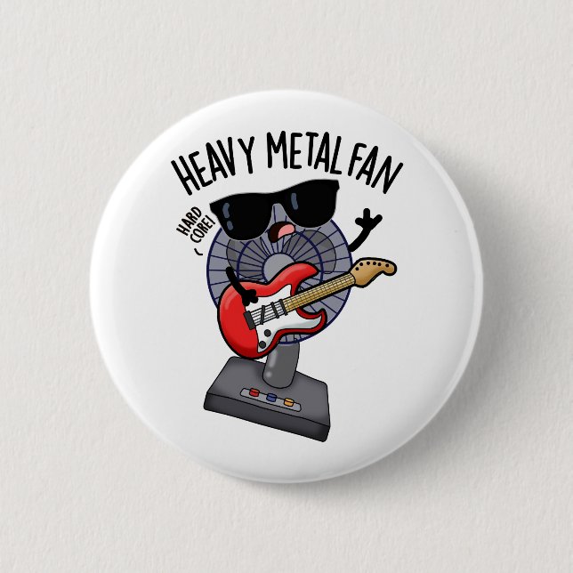 Heavy Metal Fan Funny Music Puff Button (Vorderseite)