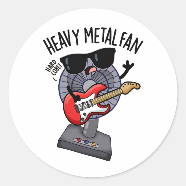 Heavy Metal Fan Funny Music Puff Runder Aufkleber (Vorderseite)