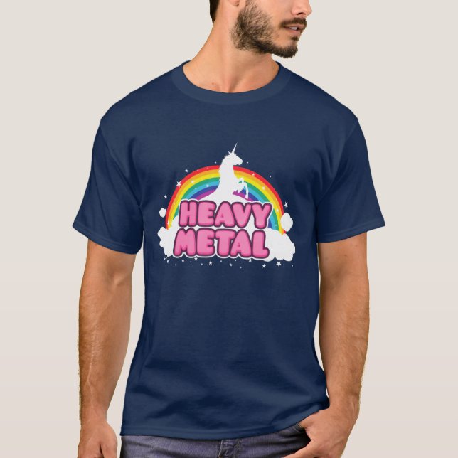 HEAVY METAL Funny Unicorn Rainbow Mosh Parody funn T-Shirt (Vorderseite)
