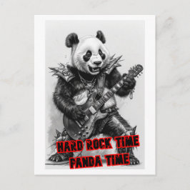 Heavy Metal Hard Rocker Panda auf einer Feiertagspostkarte