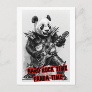 Heavy Metal Hard Rocker Panda auf einer Feiertagspostkarte