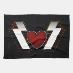Heavy Metal Heart Geschirrtuch