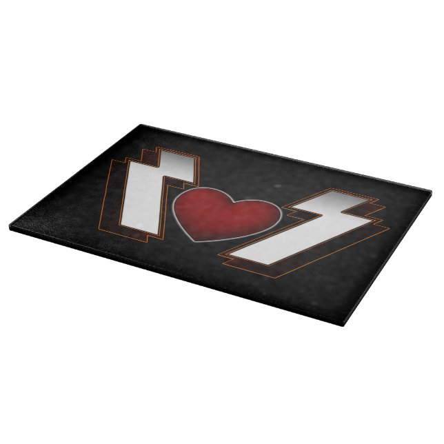 Heavy Metal Heart Schneidebrett (Ecke)