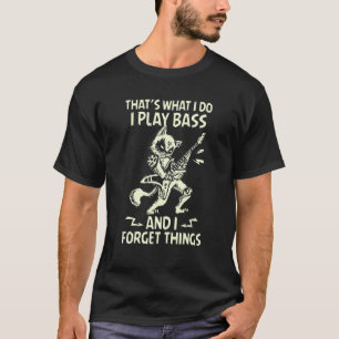 Heavy Metal Katze Gitarre Kätzchen Ich spiele Bas T-Shirt