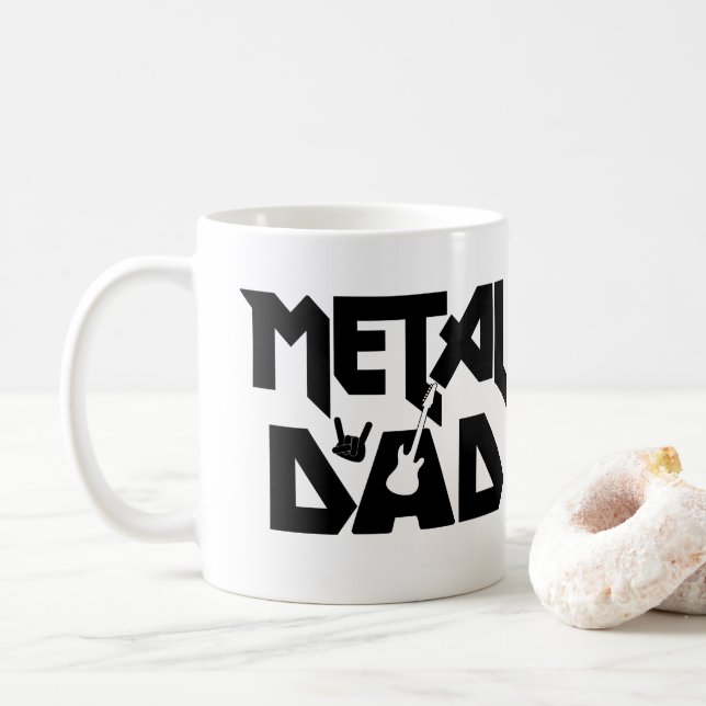 Heavy Metal Music Vater Rocker Hard Rock Gitarre  Kaffeetasse (Mit Donut)