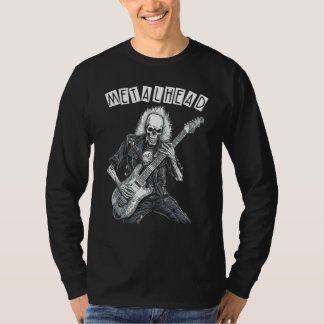 Heavy Metal Punk Rock N Roll Metalhead Skelett Git T-Shirt