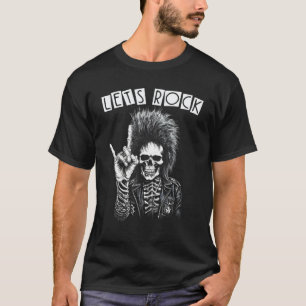 Heavy Metal Punk Rock N Roll Skelett Gitarrist Le T-Shirt