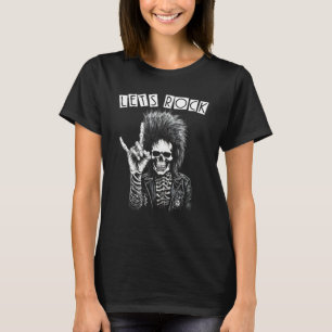 Heavy Metal Punk Rock N Roll Skelett Gitarrist Le T-Shirt