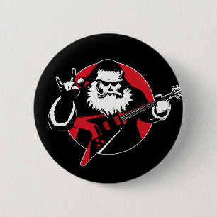 Heavy Metal Santa Claus Gitarre spielen Button