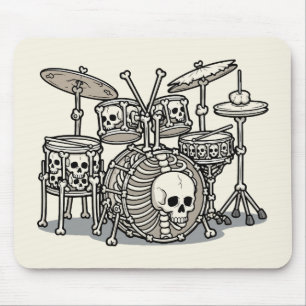 Heavy-Metal-Skelett-Schlagzeug-Set Mousepad