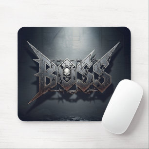 Heavy Metal Style BOSS Totenkopf und Stacheldraht Mousepad