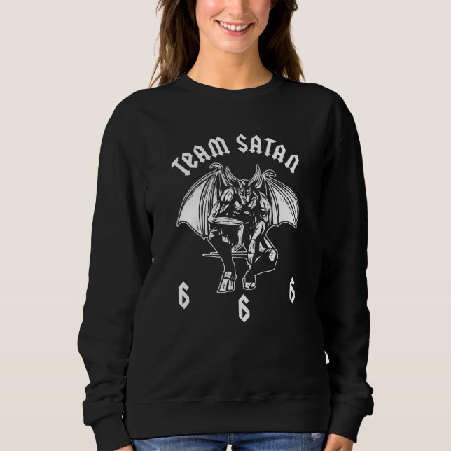 Heavy Metal Team Satan Hard Rock Emo Goth Bike Sweatshirt (Vorderseite)