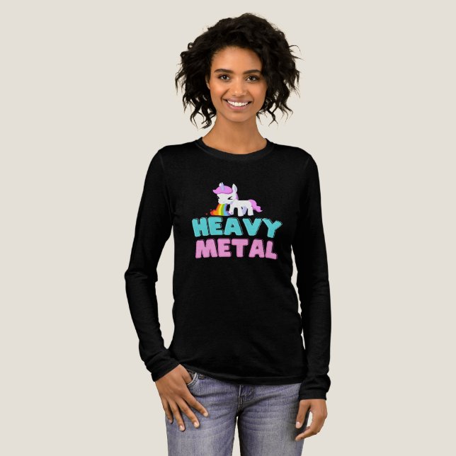Heavy Metal Unicorn Tri-Blend Shirt (Volle Vorderseite)