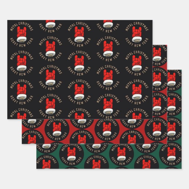 Heavy Metal Weihnachtswrapping Paper Sheets Geschenkpapier Set (Set)