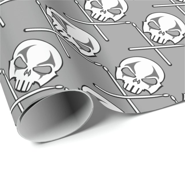 Heavy Metal Wrapping Paper Rock Drummer Gift Paper Geschenkpapier (Rolleneckpunkt)