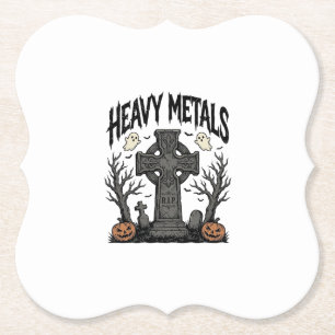 Heavy Metals Halloween-Friedhofs-Vektor-Design_1 Untersetzer