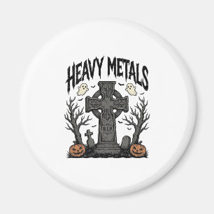 Heavy Metals Halloween-Friedhofs-Vektordesign_1 Magnet