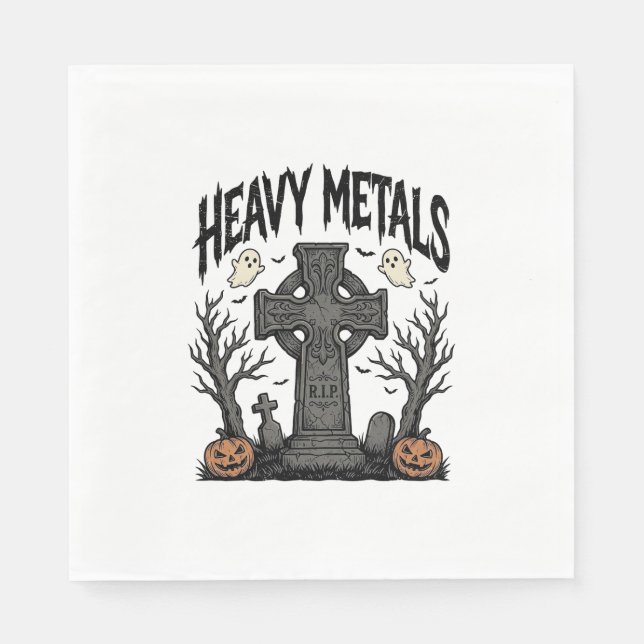 Heavy Metals Halloween-Friedhofs-Vektordesign_1 Serviette (Vorderseite)