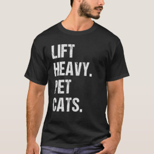 Heavy Pet Cats Bodybuilding Funny Weight Lift T-Shirt