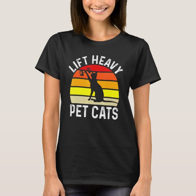 Heavy Pet Cats Bodybuilding Weichtraining G T-Shirt (Vorderseite)