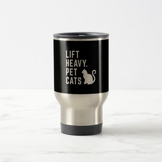 Heavy Pet Cats - Funny Gym Workout Reisebecher (Mittel)