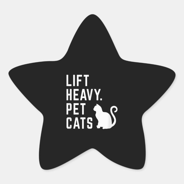 Heavy Pet Cats - Funny Gym Workout Stern-Aufkleber (Vorderseite)