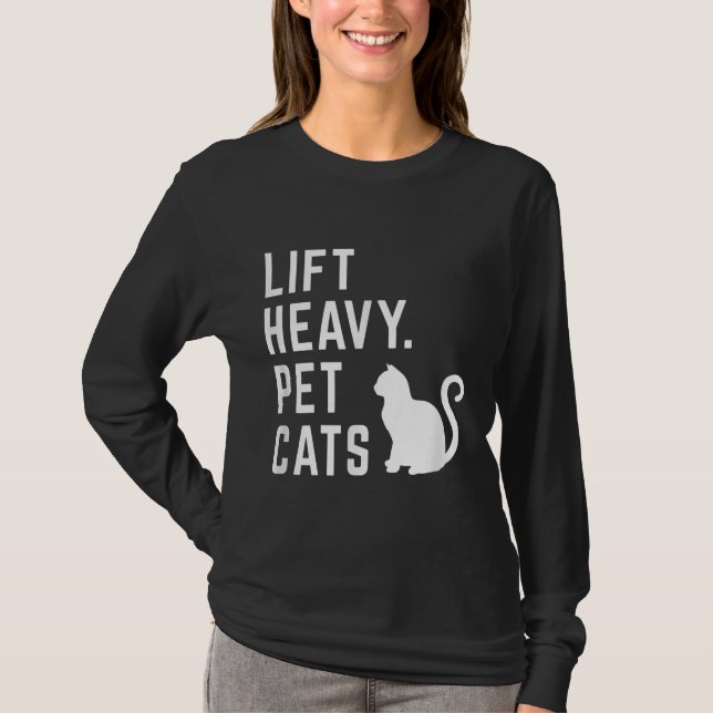 Heavy Pet Cats - Funny Gym Workout T-Shirt (Vorderseite)