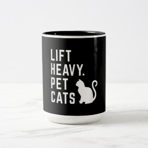 Heavy Pet Cats - Funny Gym Workout Zweifarbige Tasse