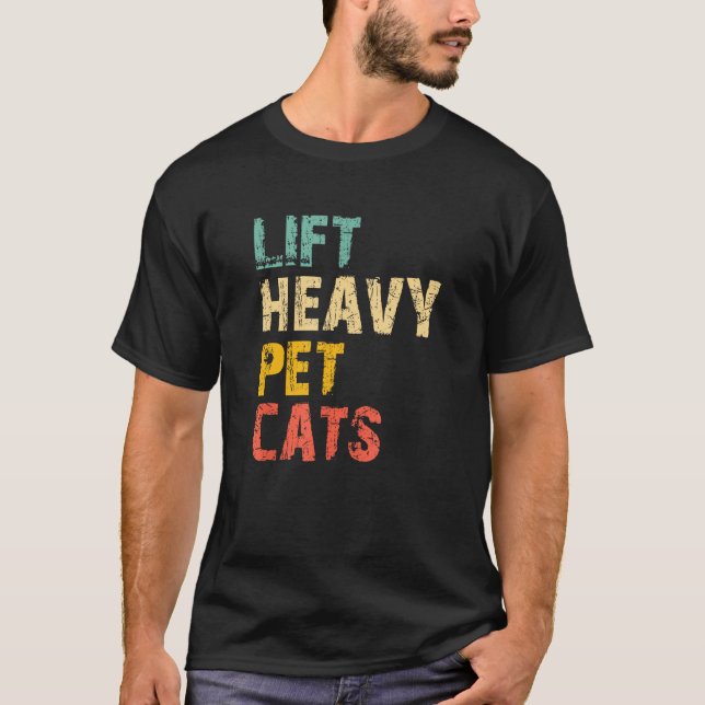 Heavy Pet Cats Gym Workout Gewicht Lifting VI T-Shirt (Vorderseite)