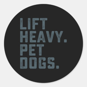 Heavy Pet Hunde Funny Workout Fitness Gym Weig Runder Aufkleber