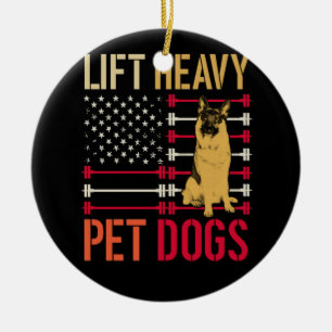 Heavy Pet Hunde Gym für Gewichtslifter Vintag Keramik Ornament