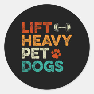Heavy Pet Hunde Gym Workout Pet Lover Canine m Runder Aufkleber
