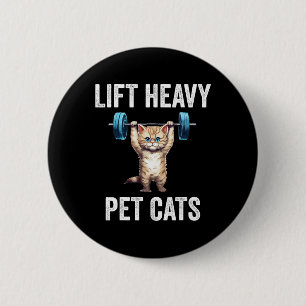 Heavy Pet Katzen Funny Gym Workout Gewicht Lifte Button