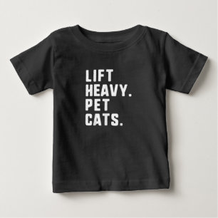Heavy Pet Katzen Funny Gym Workout Lifting Geschen Baby T-shirt