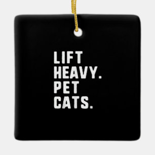 Heavy Pet Katzen Funny Gym Workout Lifting Geschen Keramikornament