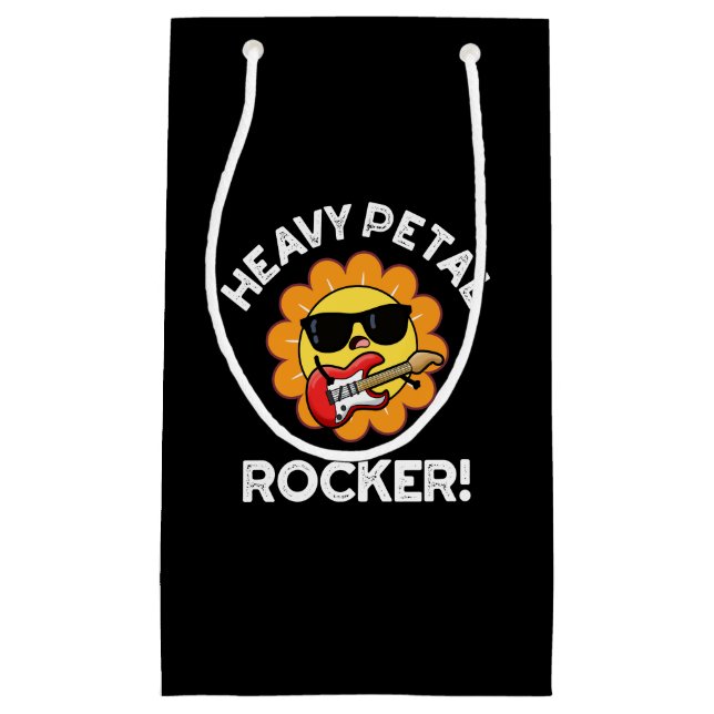 Heavy Petal Rocker Funny Blume Puck Dark BG Kleine Geschenktüte (Vorderseite)