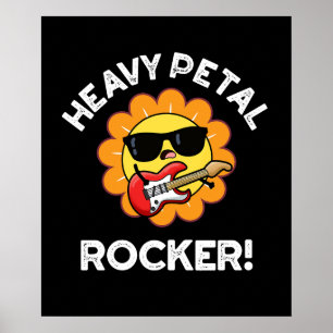 Heavy Petal Rocker Funny Blume Puck Dark BG Poster
