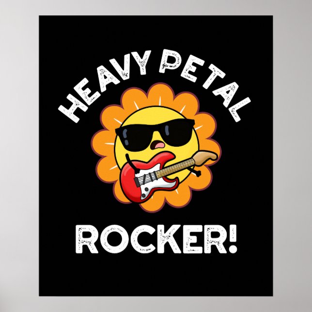 Heavy Petal Rocker Funny Blume Puck Dark BG Poster (Vorne)