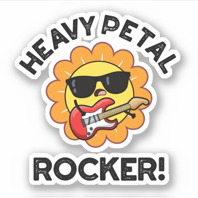 Heavy Petal Rocker Funny Blume Puff Aufkleber (Vorderseite)