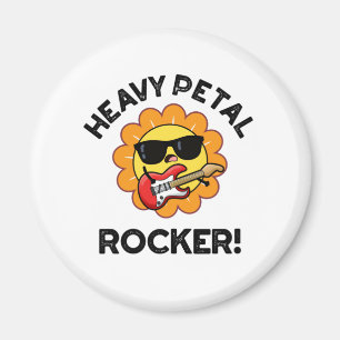 Heavy Petal Rocker Funny Blume Puff Magnet