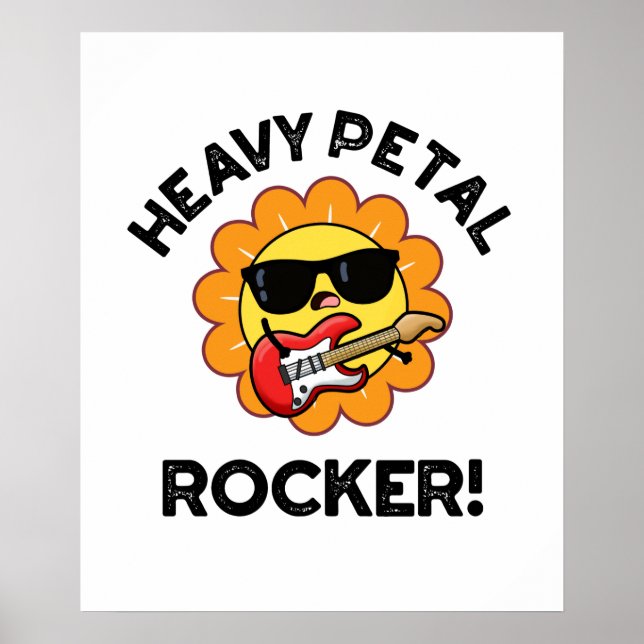 Heavy Petal Rocker Funny Blume Puff Poster (Vorne)