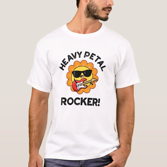 Heavy Petal Rocker Funny Blume Puff T-Shirt (Vorderseite)
