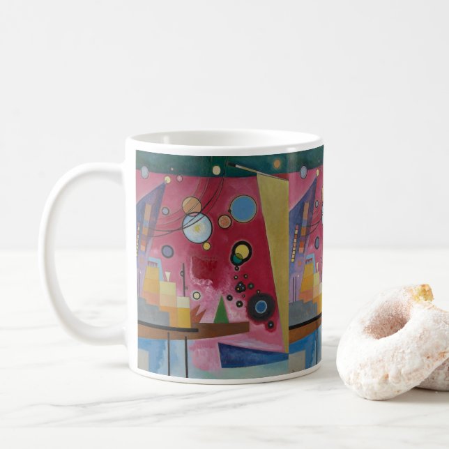 Heavy Red von Wassily Kandinsky Kaffeetasse (Mit Donut)
