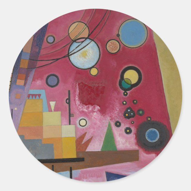 Heavy Red von Wassily Kandinsky Runder Aufkleber (Vorderseite)