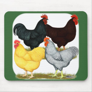 Heavy Rooster Chicken Quartett Mousepad