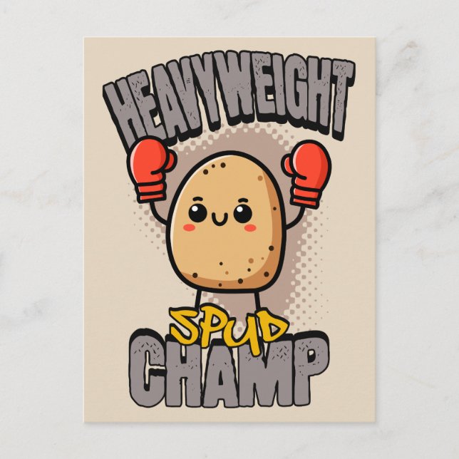 Heavyweight Spud Champ Boxing Potato  Postkarte (Vorderseite)